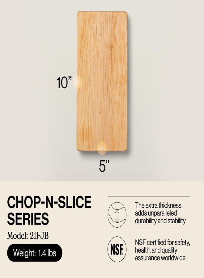 John Boos Chop-N-Slice Series Rectangular Wooden Maple Cutting Board 10”x5” – 1” Thick, 1.4-lb Reversible Butcher Block with Eased Corners & Edge-Grain – Made in the USA - Image 2